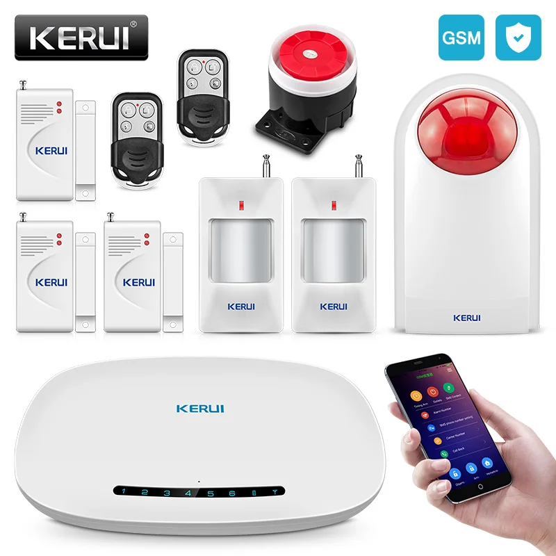 KERUI GSM сигнализация, система безопасности, автоматический набор, приложение, контроль, противопожарная защита, беспроводная домашняя охранная безопасность, DIY Kit - Цвет: Alarm System I