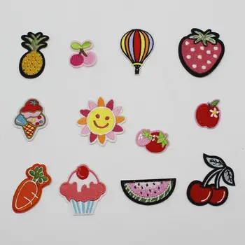 

130pcs Strawberry Patches Watermelon Embroidered Iron-On Patch for Clothes Sticker DIY Clothing Badges
