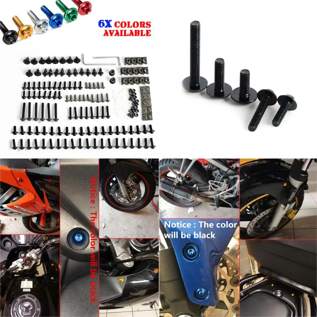 MOTORCYCLE FAIRING BOLTS KIT FASTENER CLIPS SCREWS Stainless Steel