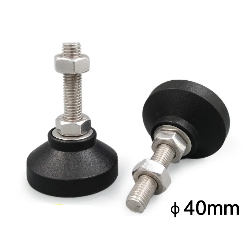 1Pcs M12 Reinforced nylon foot cup Bolts Fixed adjusting hoof foot Anchor screw Stainless steel