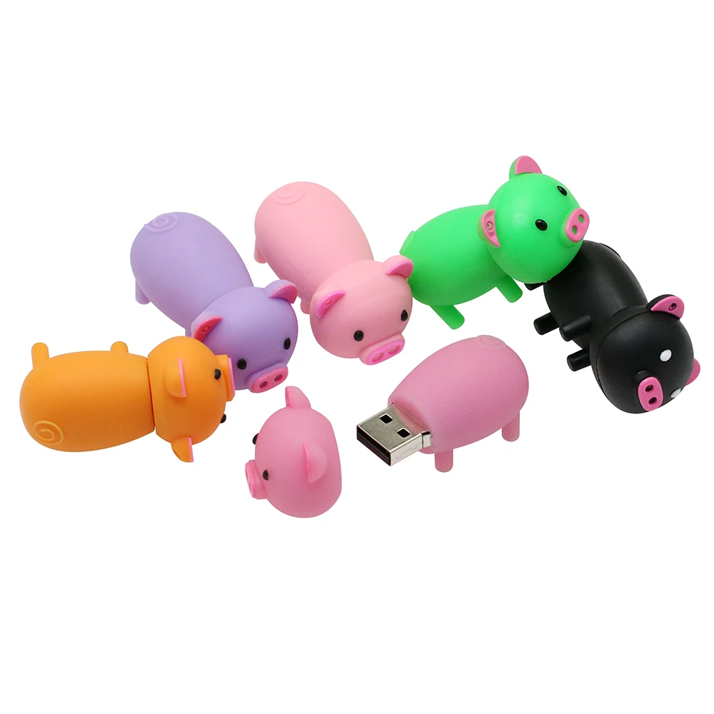 Флеш-накопитель Prive Cartoon Pink Pig, 4 ГБ, 8 ГБ, 16 ГБ, 32 ГБ, 64 ГБ, Usb флеш-накопитель, USB 2,0, флеш-карта памяти, 128 ГБ, диск на ключ, подарок