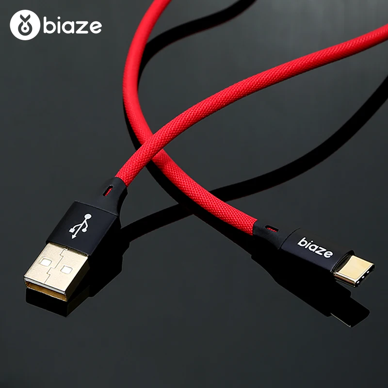 Biaze 3A usb type-C кабель для быстрой зарядки USB C кабель для samsung Galaxy S9 S8 Oneplus 6 тканевый плетеный кабель для синхронизации данных type-C телефонный кабель