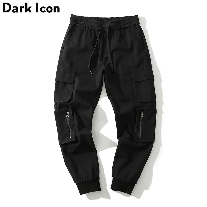 Dark Icon Multi Pockets Cargo Pants Elastic Waist