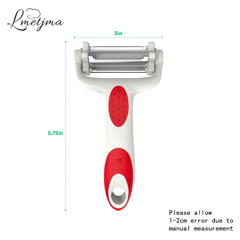 LMETJMA 3 в 1 жульен овощечистка из нержавеющей стали Овощечистка для апельсинового лимона овощерезка Терка кухонный инструмент PYKC1016-2
