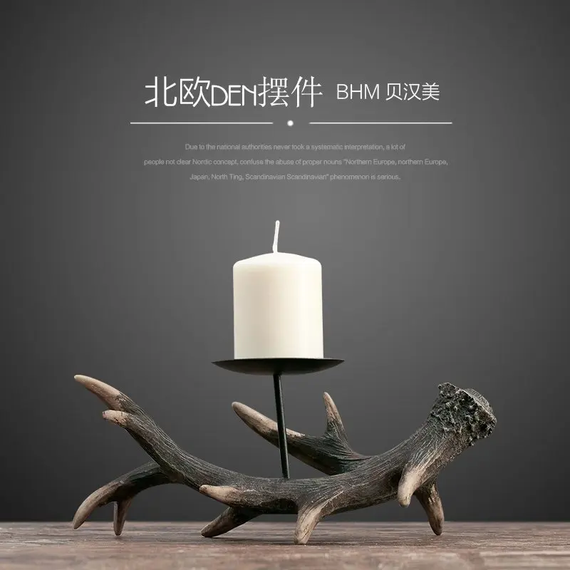 

Bar Creative Horn Candle Holder resin figurine Candlestick home decor crafts room decoration objects office resin animal statue
