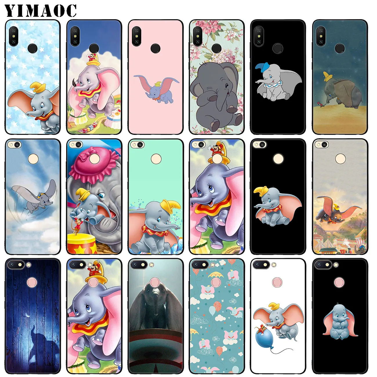 

YIMAOC Dumbo elephant cute Soft Silicone Phone Case for Xiaomi Mi 9 9T CC9 CC9E A3 PRO 8 SE A2 Lite pocophone f1 MAX 3