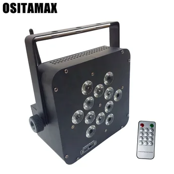 

IR Remote Stage Light Outdoor Lighting Christmas 12Pcs 15W 6In1 Led Flat Par Light With Wifi App Battery Switch Control