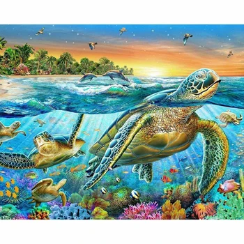 

5D DIY Diamond Painting Sea Turtle handmade 3D Embroidery set Cross Stitch Mosaic Decor gift