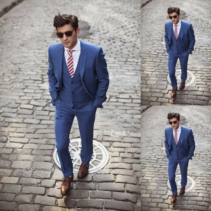 Trajes De Novio 2016 Hombre font b Custom b font font b Made b font Blue