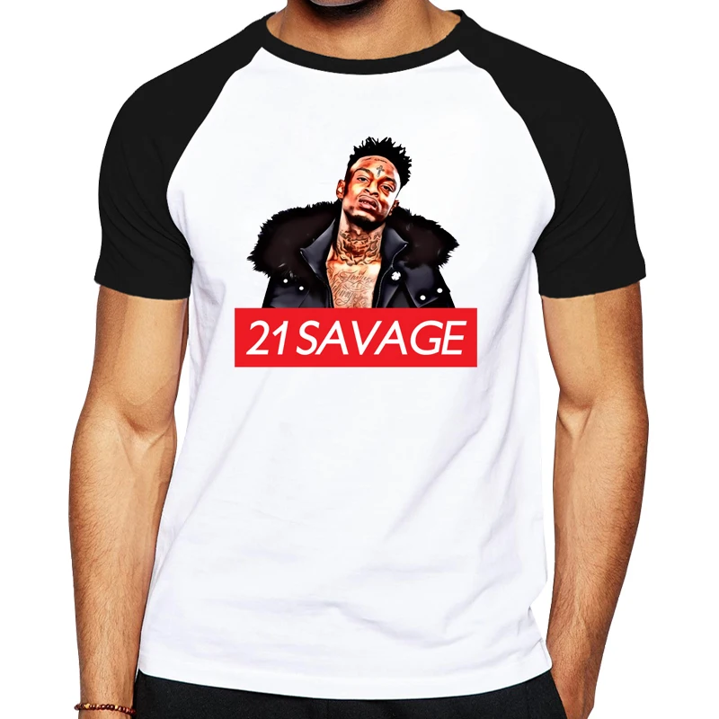 21 Savage футболка мужская мода Мужчины с коротким рукавом футболки Tumblr Забавный