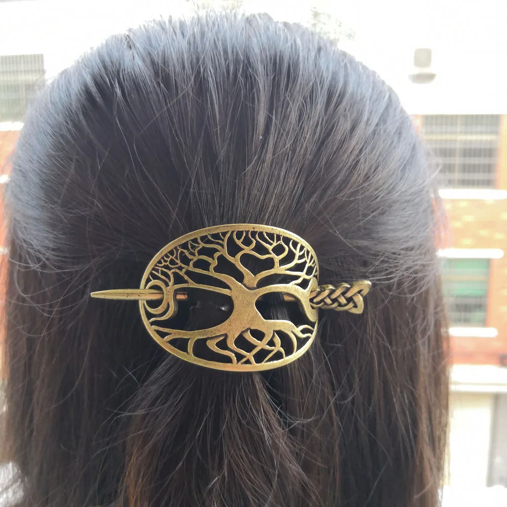 Wicca Viking Tree of Life Hairpins Hair Clips Stick Slide for Her