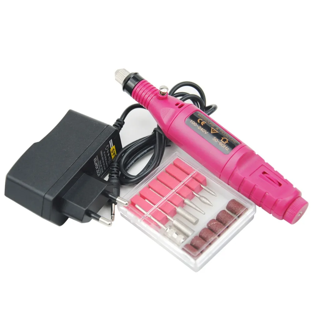 

1set Power Professional Electric Manicure Machine Pen Pedicure Nail File Nail Tools 6 Bits Drill Nail Drill Machine