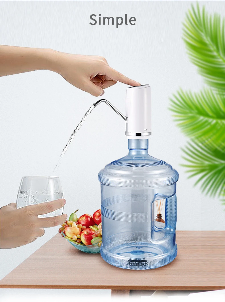 Насос для бутыля с водой USB дозатор воды переносной электрический насос для питьевой воды бесшумный дизайн-подходит для бутылок на 2-5 галлонов