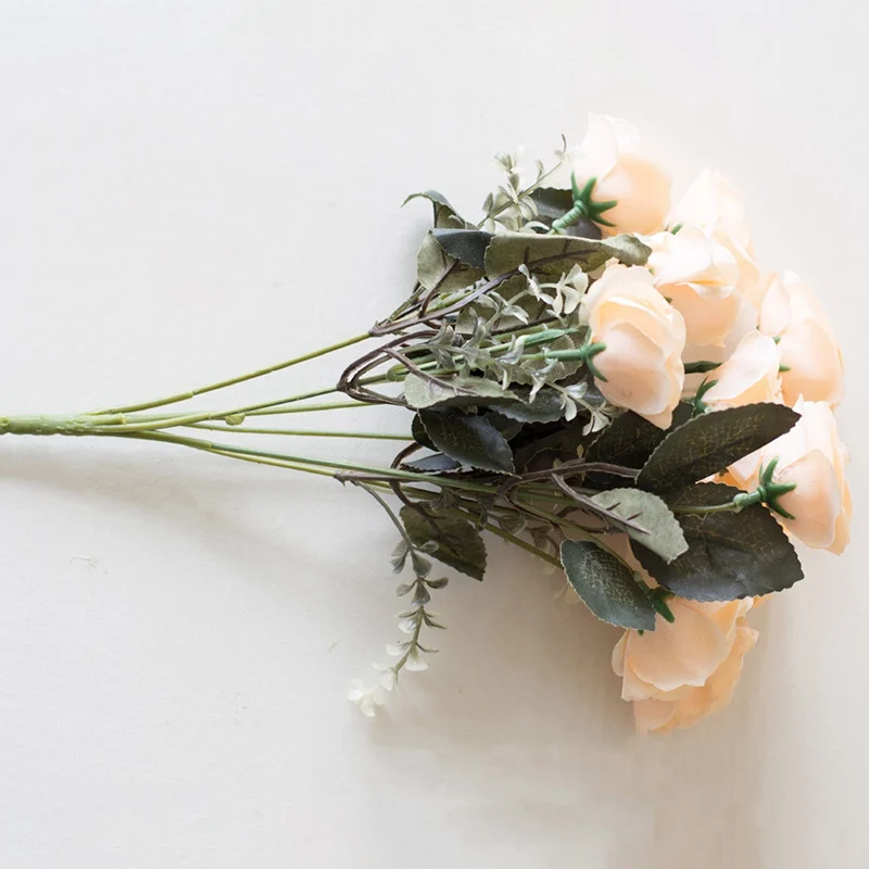1 букет 15 головы искусственная роза цветы красочный цветок для свадьбы украшения для офиса дома