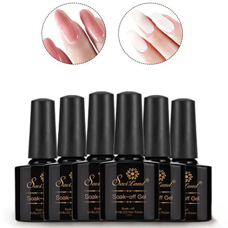 

10pcs Saviland 10ml Poly Gel Manicure Extension Tips UV Builder Gel Professional DIY Jelly Gum Varnish with Paper Tray Tool Set