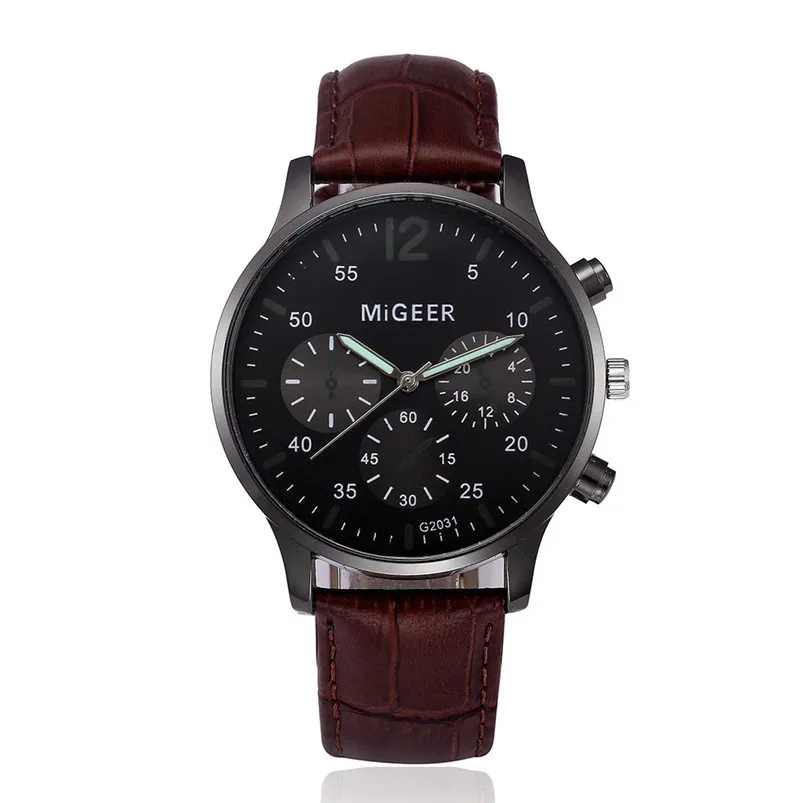 Fashion Simple Men Watch casual Retro Design Leather Band Analog Alloy Quartz WristWatch Male Hour Clock Zegarki Meskie 3M29#N (3)