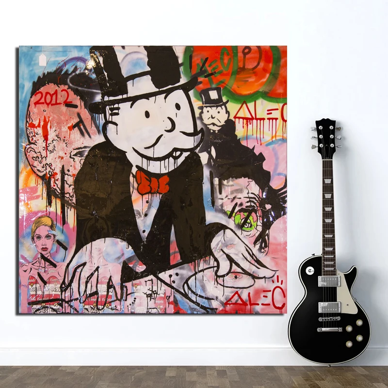 

Monopoly By Alec Monopoly Canvas Painting Living Room Home Decoration Modern Wall Art Oil Painting Posters Pictures HD
