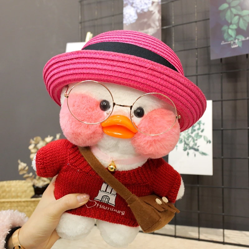 New Hot 30CM Kawaii LaLafanfan Cafe Duck Plush Toy Cartoon Animal Cute Doll Soft Hair Filled Children Dolls& stuffed Toys Gifts - Цвет: TOY169-38