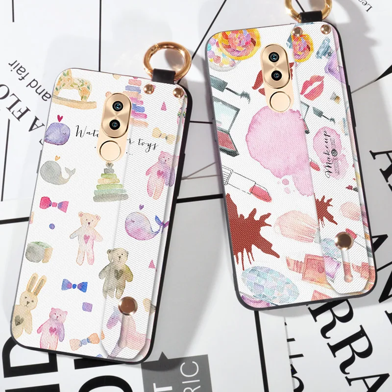 

Matte Phone Case For Huawei Honor 5C 5X 6A 6X Back Frosted Sext Lip Cover For Huawei GR3 GR5 2017 Ring Strap Stand Case