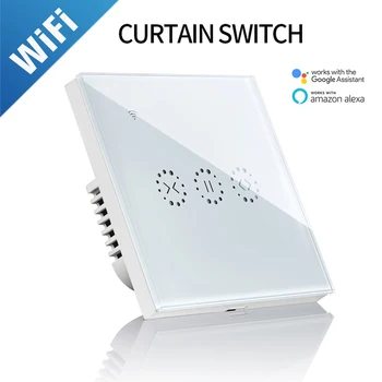 

Wifi touch curtain switch wall switch voice control by Alexa / Google ewelink app control For Electric curtain motor smart home