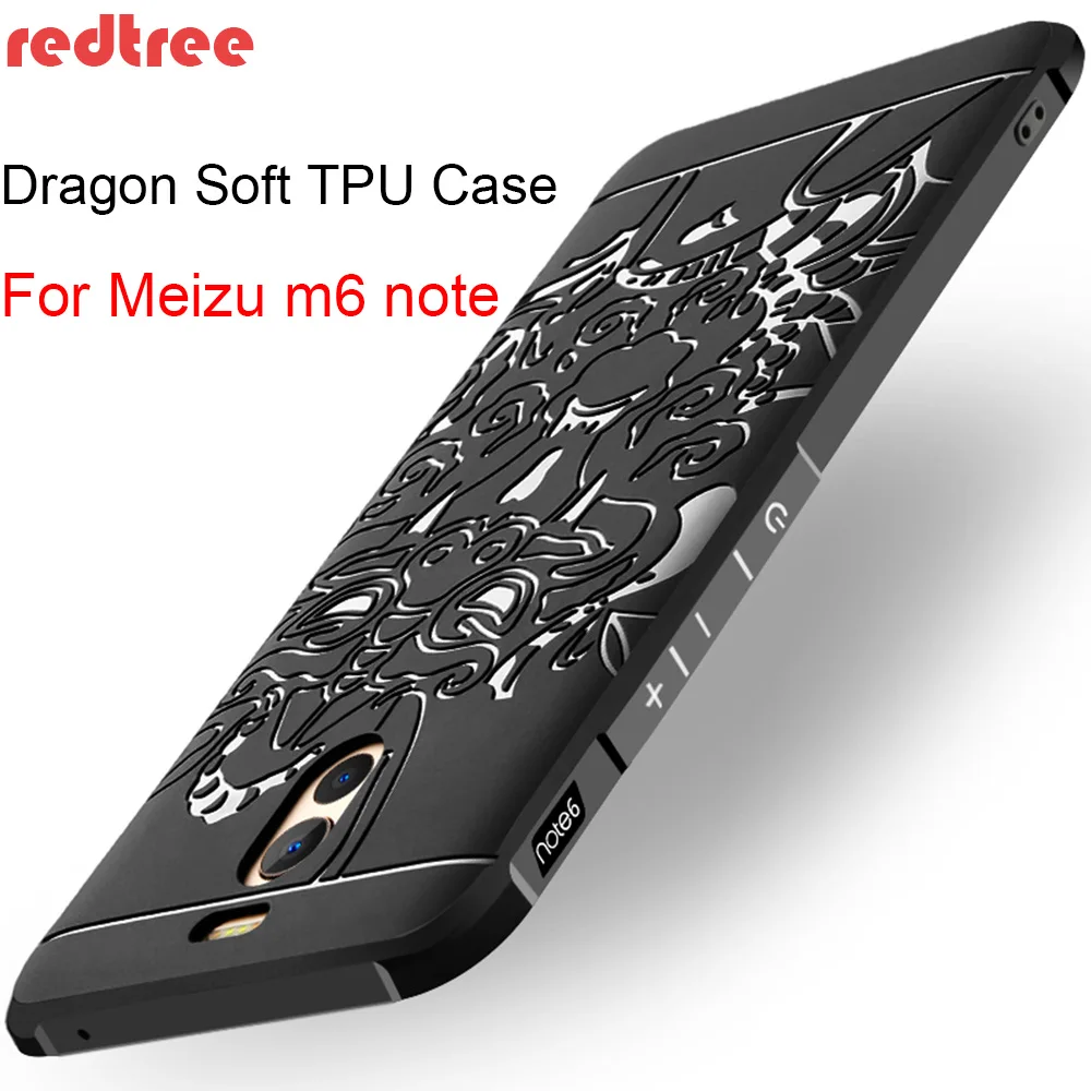 

REDTREE Soft Celular Case for Meizu m6 note Luxury Full Cover Dragon Pattern Soft TPU Smartphone Case for Meizu m6 note Coque