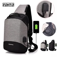 Fanto usb порт для зарядки Наплечная упаковка сумка для наушников Слинг Сумка для мужчин сумка через плечо повседневный рюкзак для путешествий противоугонные сумки