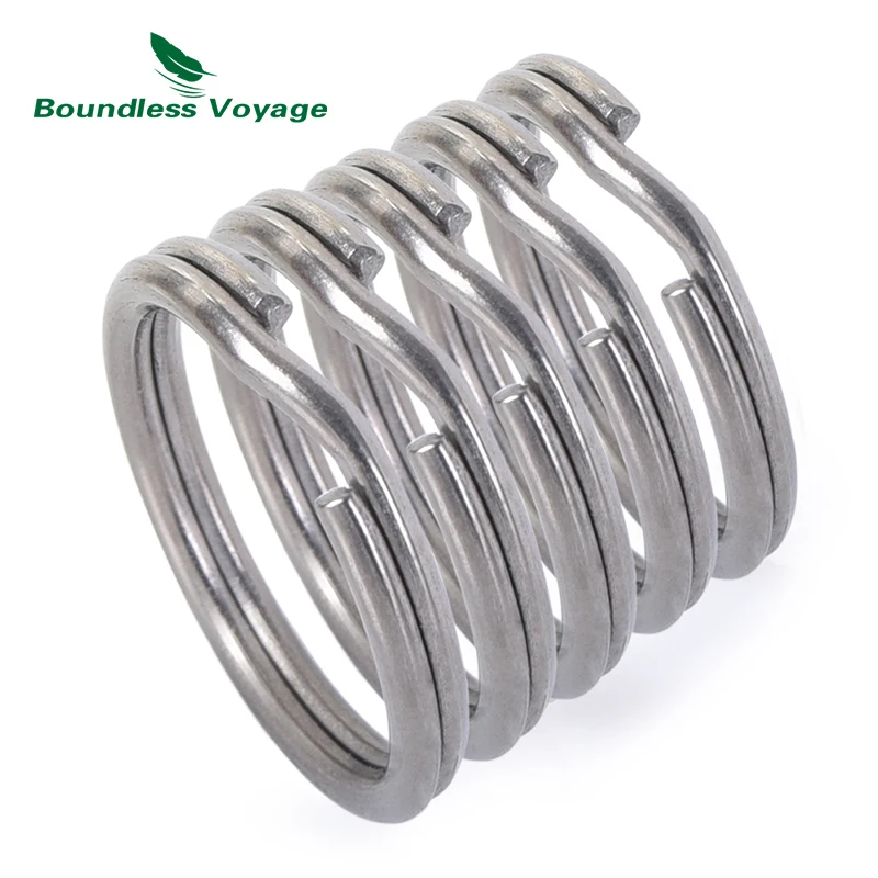 

Boundless Voyage Titanium Key Rings Key Chain Split Ring Keyring Round for Cutlery Whistle Compass Outdoor Tools 5-10-20 pcs