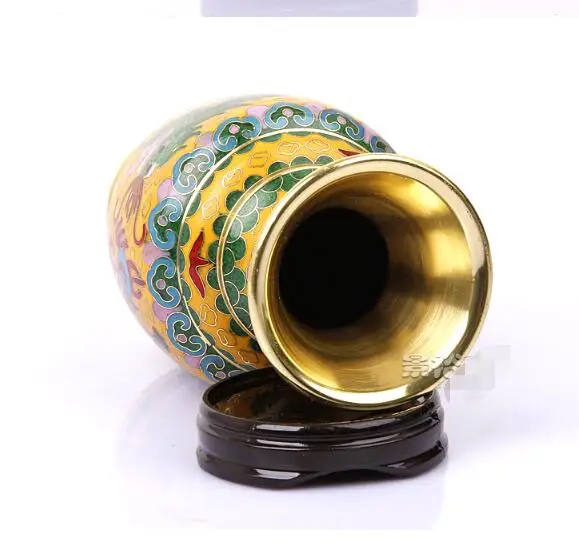 Chinese Copper Bronze Cloisonne Dragon And Phoenix Palace Pot Bottle Vase | Дом и сад