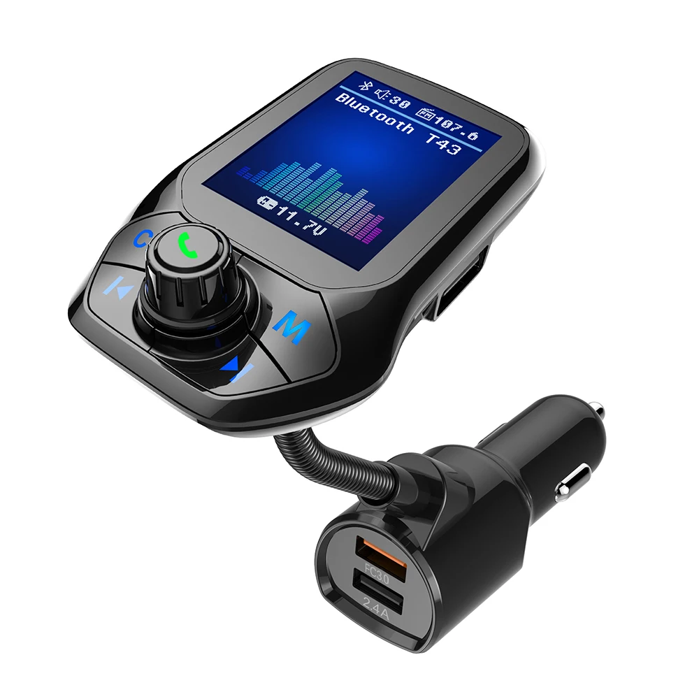 Onever 1.8 Inch LED Multifunction Car FM Transmitter Fast Charger 3.0 USB Wireless Bluetooth MP3 Player | Автомобили и мотоциклы