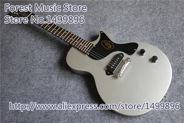 Cheap Top Quality China Classic Simplicity LP Junior 2015 Electric Guitars Matte Silver Guitarras Body & Kits Lefty Custom Available