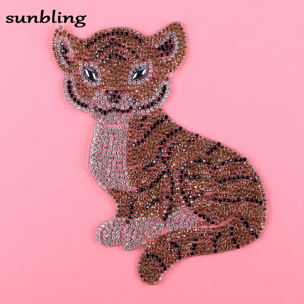 

new fashion DMC rhinestone patches custom tiger design character luxury bling crystal iron-on clothes T-shirt DIY patch
