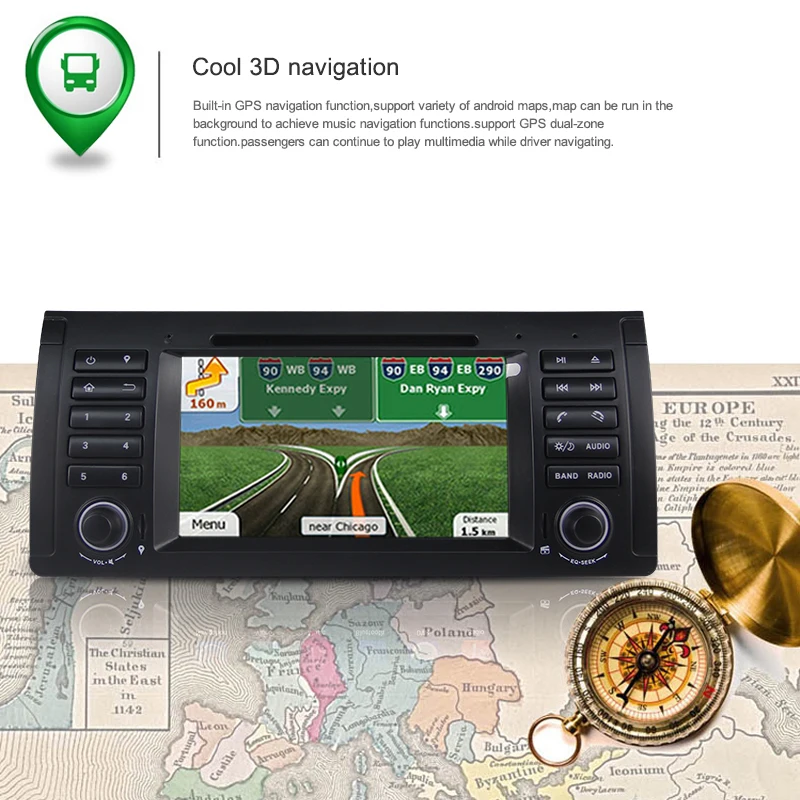 Flash Deal IPS Android 8.0 OCTO CORE 4G RAM 32GROM CAR DVD player For BMW E39 X5 M5 E38 E53 GPS receiver Audio radio navigation multimedia 8