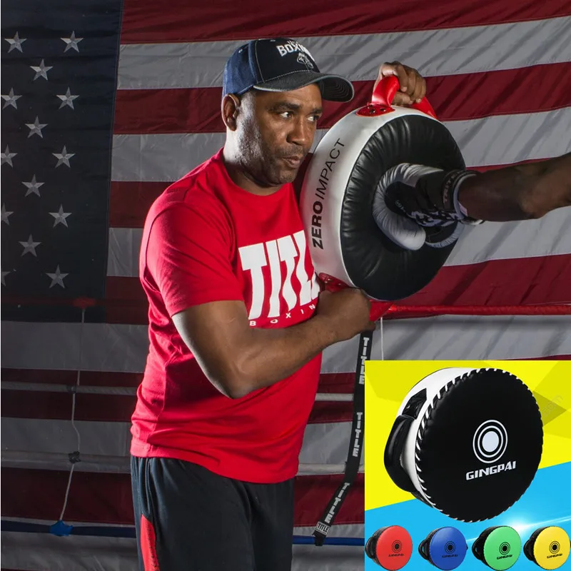 Günstig 35*15cm Boxen ziel durable PU Stanzen pads MMA kick muay thai kampfkunst Schild Große Runde Schwere kampf Brust schutz