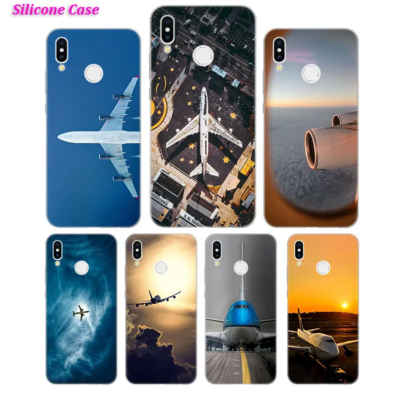 

Silicone Case aircraft show for Huawei Nova 3 4 Honor 7C 7A 8 8X 9 10 Y5 Y6 Y7 Y9 V20 Lite Pro 2019 2018 Cover