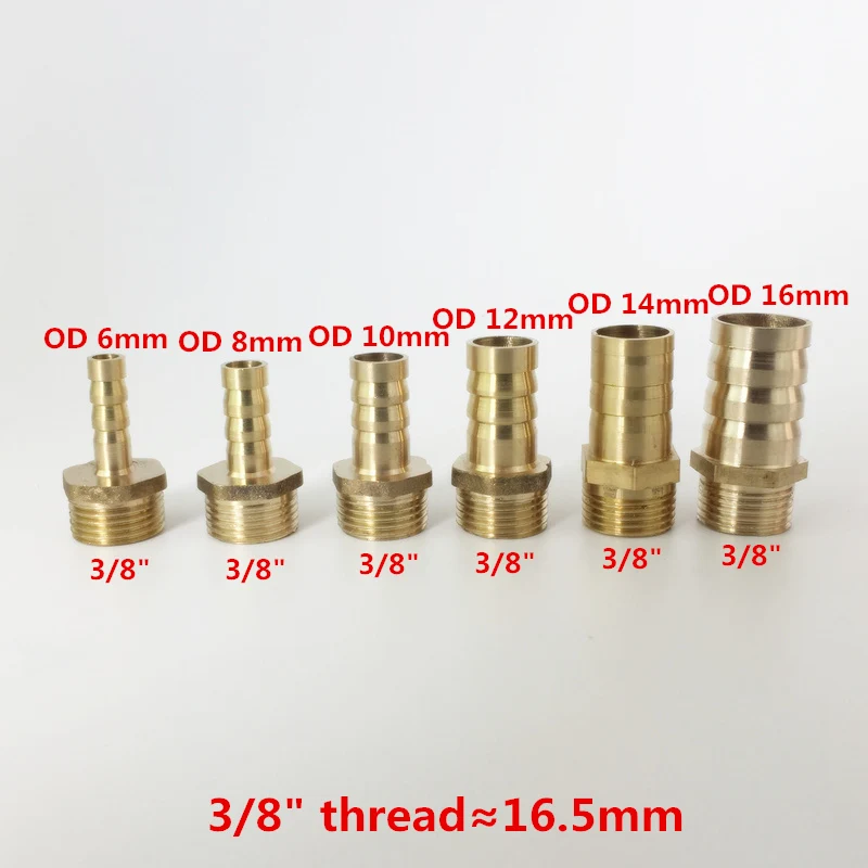 Латунные соединители для труб 6 мм 8 мм 10 мм 12 мм 14 мм 16 мм 19 мм колючая 1/" 1/4" 3/" 1/2" с наружной резьбой латунные соединители