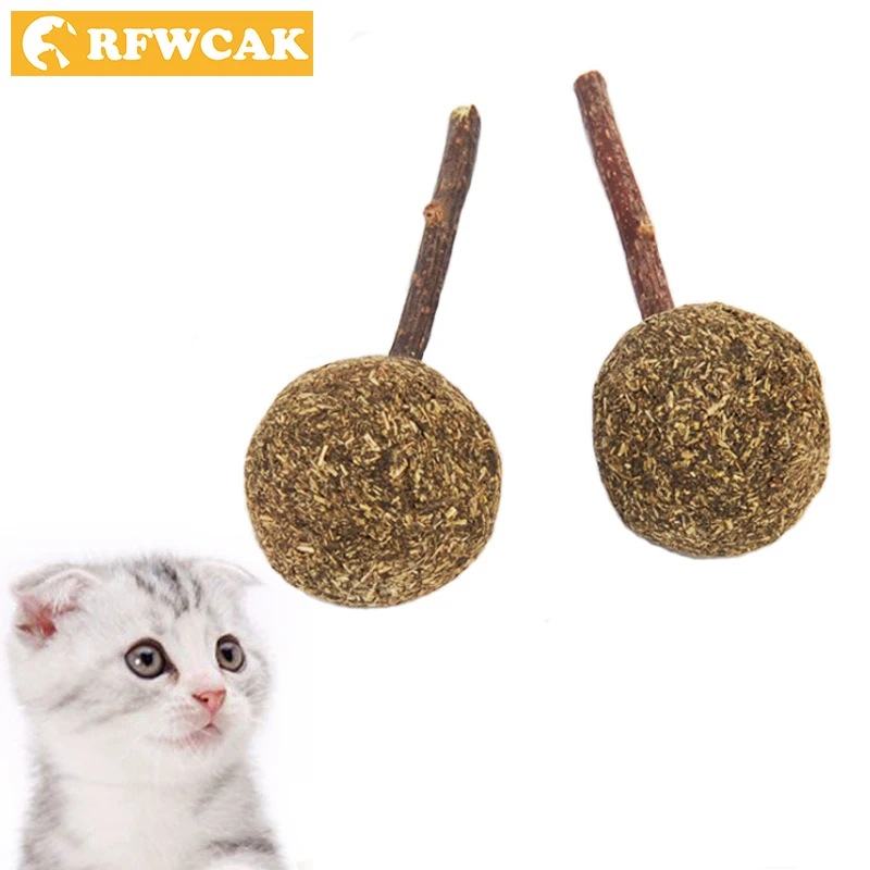 RFWCAK Cat Mint Natural Organic Premium Catnip Cat Mint Ball Lollipop Menthol Flavor Cat Treats
