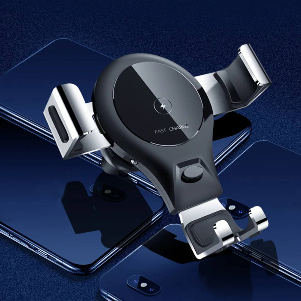 

New 10w Car Mount Qi Wireless Cell Phone Fast Charger for Samsung S10 9 8 7 Xiaomi Mi 9 Automatic Clamping Charging Station Dock