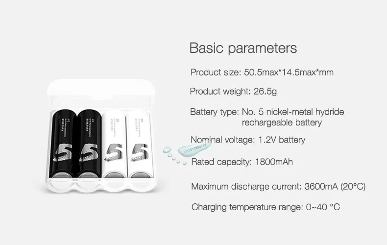 20 шт./лот Xiaomi аккумуляторная батарея AA 1800mAh 1,2 V Ni-MH ZMI ZI5 power Bank Аккумулятор для дистанционного управления машинными игрушками