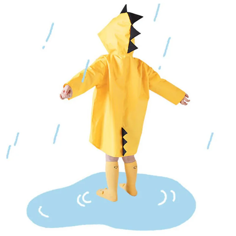 

Kids Raincoat Dinosaur Waterproof Coat for Children Windproof Rain Coat Boy Girls Poncho Student Regenjas Kinderen Yellow 18M-8Y