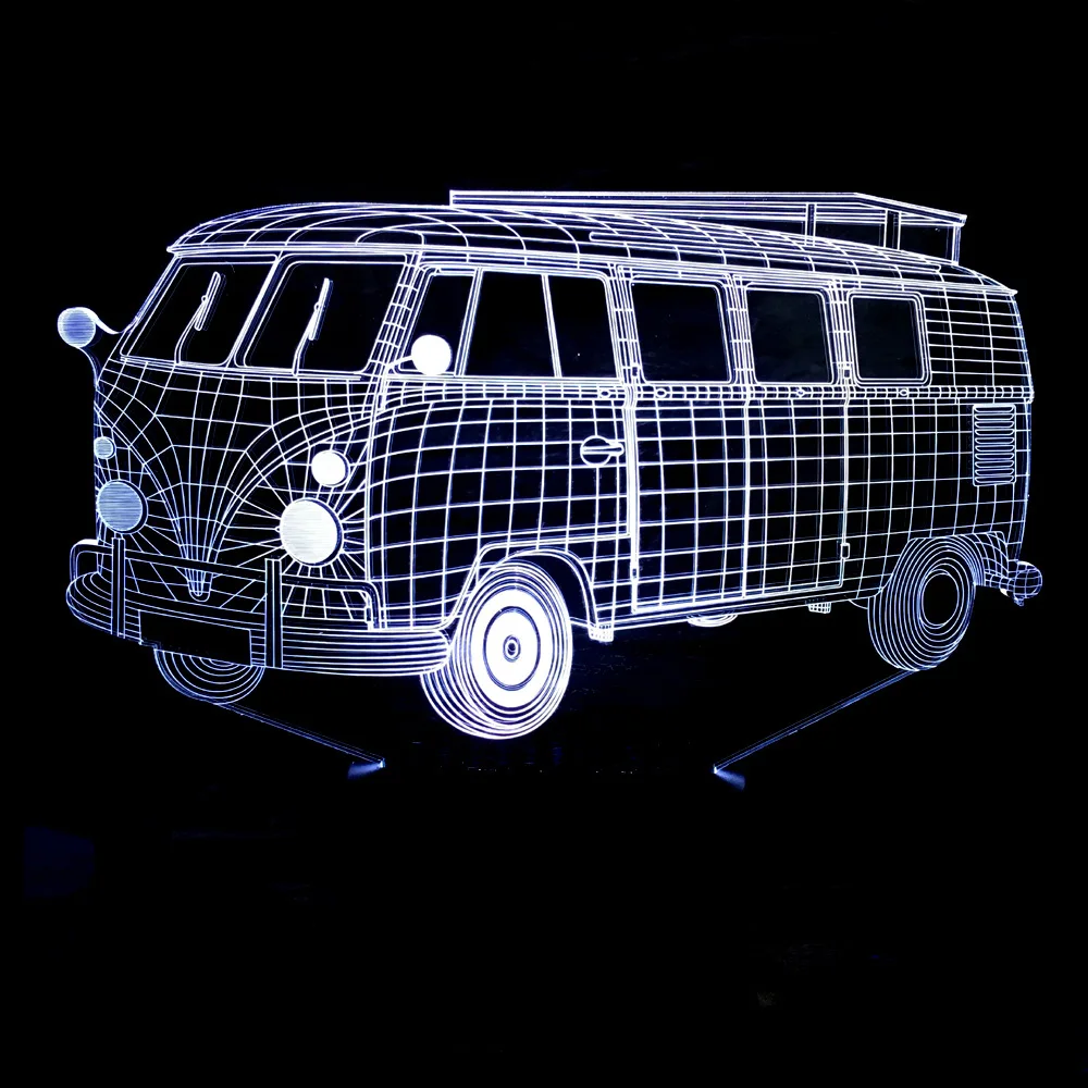 

Heart Bus Fish Acrylic Panel For 3D LED Lamp Aniful Morden Creative Gifts Transparent Acrylic Design Not include the Base