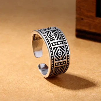

DreamySky Real Silver Color Pattern Rings For Women Open Size Wedding Ring Beautiful Jewelry Drop Shipping