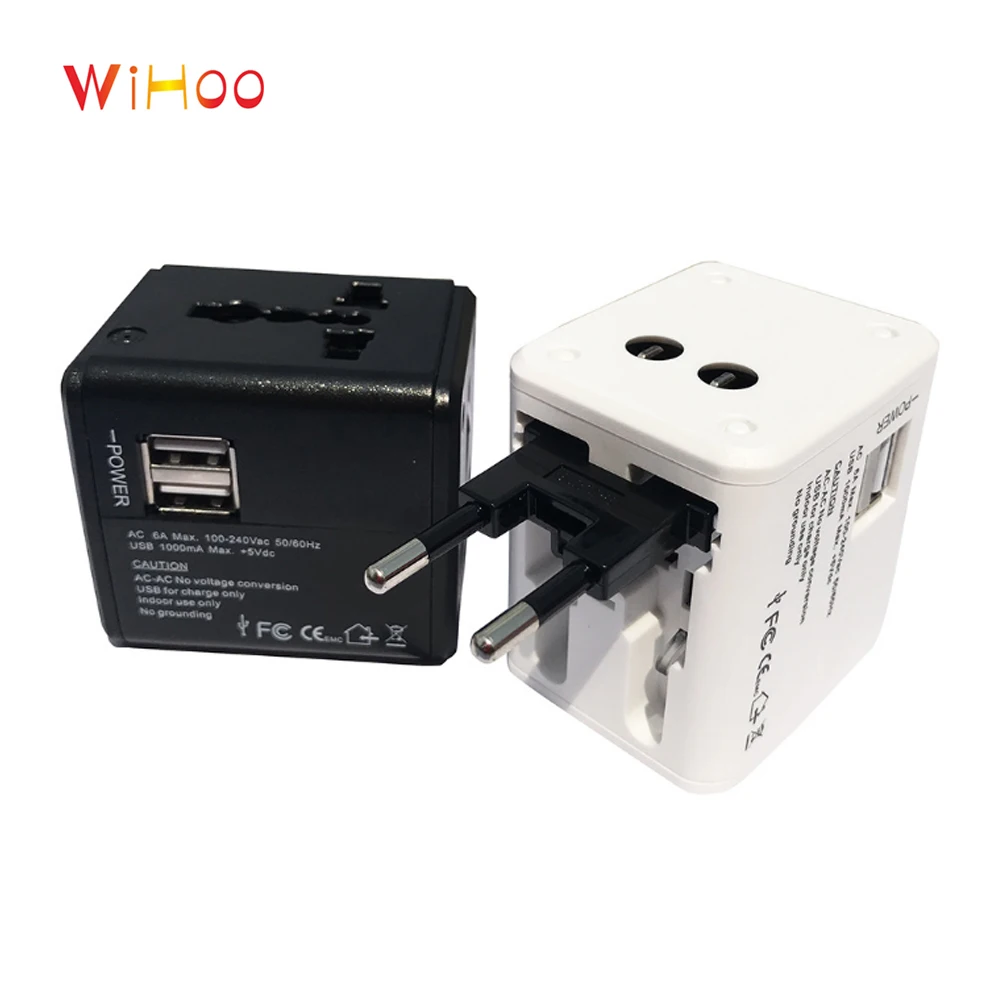 

WiHoo Electric Plug International adapter Universal Travel Socket USB Power Charger