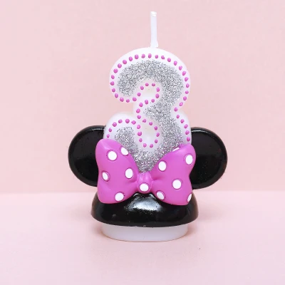 0-9 креативные Мультяшные цифровые свечи для торта на день рождения розовые бездымные художественные свечи для украшения торта вечерние сто дней полные свечи в форме малыша Муна - Цвет: 3