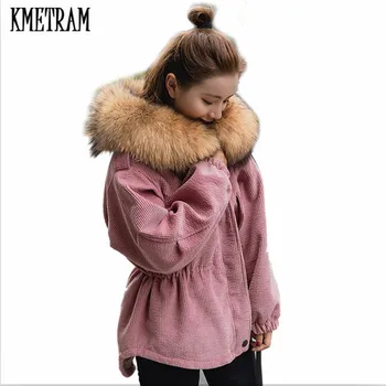 

KMETRAM 2019 New Winter Jacket Women Autumn Winter Jacket Corduroy Windbraker Coat Outwear Manteau Femme Hiver Warm Jacket HH441