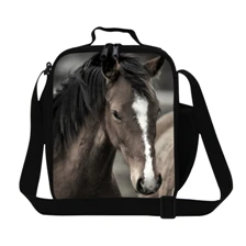 2014 Fashion Horses soft neoprene insulated lunch box bag thermal outdoor picnic bags tote handbag customizable Free shipping