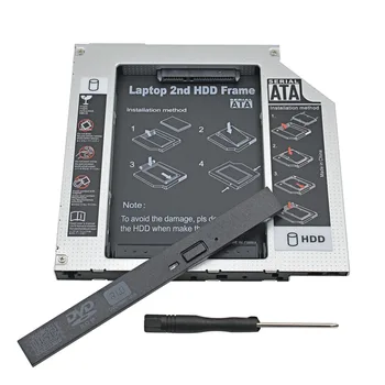 

Universal Aluminum 2nd HDD Caddy 9.5mm IDE to SATA 3.0 for 2.5"SSD Case HDD Enclosure ODD CD DVD ROM Optical Bay