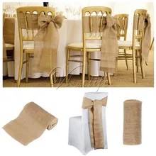 50 шт./лот лента из мешковины 6 ''x 94'' ручная работа из мешковины Свадебная лента на стул джутовый галстук-бабочка для вечерние вечеринки для детского душа деревенский Свадебный декор