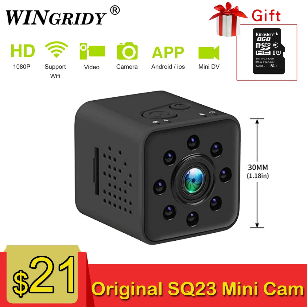 Оригинальная мини камера SQ23 Wi Fi Full HD 1080P Спортивная видеокамера 155 ночное видение