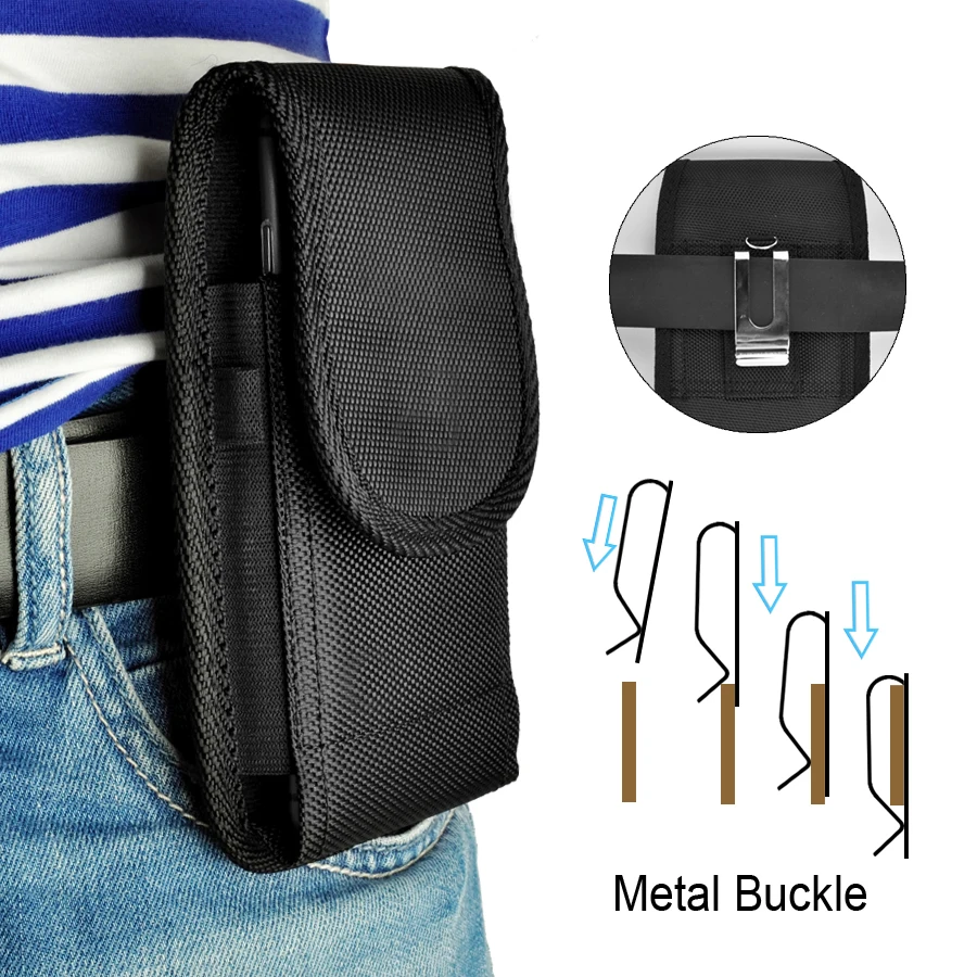 LANCASE Waist Bag For iPhone X(10) Case 8 7 6S Plus Metal Belt Clip