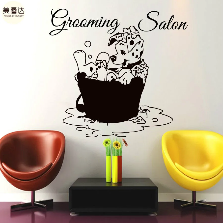 Dog Wall Decals Grooming Salon Decal Vinyl Sticker Pet Shop Window Decor